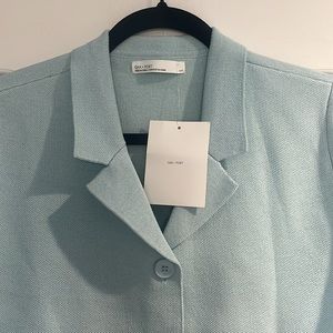 Light Blue Knit Top - Button Down